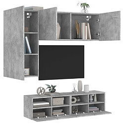 vidaXL Unités murales TV 4 pcs gris béton bois d'ingénierie