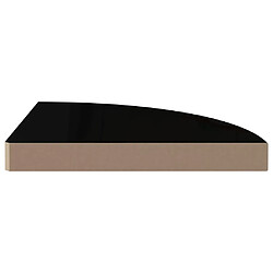 Avis vidaXL Étagère d'angle flottante noir brillant 35x35x3,8 cm MDF