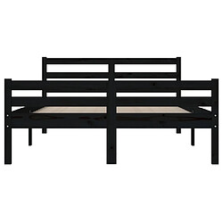 Acheter vidaXL Cadre de lit sans matelas noir bois massif 135x190 cm