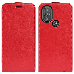 Coque en TPU + PU texture cheval fou avec porte-carte rouge pour votre Motorola Moto G Power (2022)