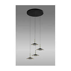 Luminaire Center Suspension Orion Laiton antique, noir