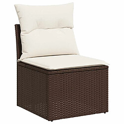 Acheter vidaXL Salon de jardin avec coussins 6 pcs marron résine tressée