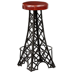 vidaXL Tabourets de bar lot de 2 cuir véritable