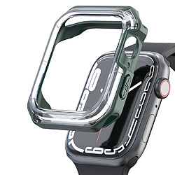 Coque en TPU bicolore, transparent/vert pour votre Apple Watch Series 7 41mm