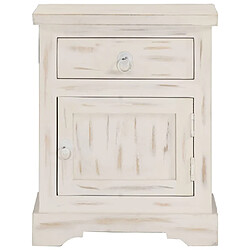 Avis Maison Chic Table de chevet,Table de Nuit,Meuble de Rangement Blanc 40 x 30 x 50 cm Bois de manguier massif