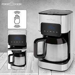 Cafétière Filtre Machine à Café Programmable 10 Tasses Inox, 900, Noir/Argent, Proficook, KA 1191