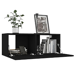 Acheter Maison Chic Ensemble de meubles TV 4 pcs | Banc TV Moderne pour salon | Meuble de Rangement - Noir Aggloméré -MN63238