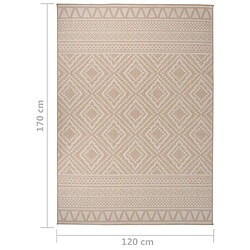 vidaXL Tapis à tissage plat d'extérieur 120x170 cm Rayures brunes pas cher