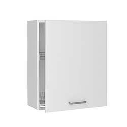 Pegane Meuble haut de cuisine coloris blanc avec 1 porte - longueur 60 x profondeur 28 x hauteur 72 cm