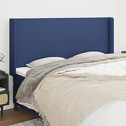 Maison Chic Tête de lit scandinave avec oreilles,meuble de chambre Bleu 183x16x118/128 cm Tissu -MN68232