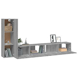 Acheter Maison Chic Ensemble de meubles TV 3 pcs | Banc TV Moderne pour salon | Meuble de Rangement - Sonoma gris Bois d'ingénierie -MN25118