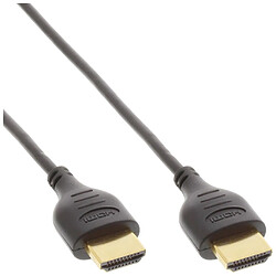 NEDIS Câble HDMI haute vitesse InLine® avec Ethernet, type A A mâle super fin, noir / or, 1,5 m