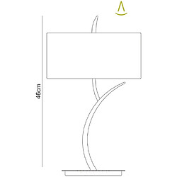 Luminaire Center Lampe de Table Eve 2 Ampoules E27 Large, chrome poli avec Abat jour blanc rond