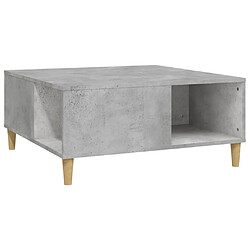 vidaXL Table basse gris béton 80x80x36,5 cm bois d'ingénierie