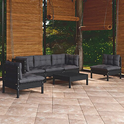 Maison Chic Salon de jardin 6 pcs + coussins - Mobilier/Meubles de jardin - Table et chaises d'extérieur Bois de pin massif -MN43778