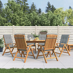 Maison Chic lot de 6 Chaises Relax de jardin inclinables et coussins bois teck -GKD47135