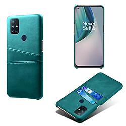 Coque en TPU + PU avec double porte-cartes vert pour votre OnePlus Nord N10 5G