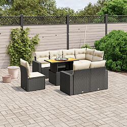 Maison Chic Ensemble Tables et chaises d'extérieur 9 pcs avec coussins,Salon de jardin noir résine tressée -GKD796416