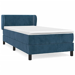 Maison Chic Lit adulte- Lit + matelas,Sommier à lattes de lit avec matelas Bleu foncé 90x200 cm -GKD85600