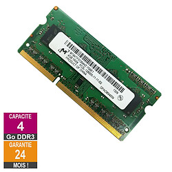 Barrette Mémoire 4Go RAM DDR3 Micron MT8KTF51264HZ-1G6E1 SO-DIMM PC3L-12800S 1Rx8 691740-005 - Reconditionné