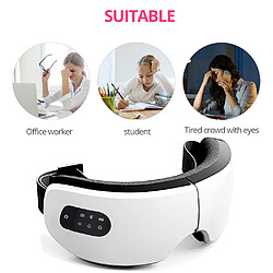 Universal Masseur électrique à vibrations Bluetooth Masseur à yeux Thermothérapeutique Lunettes Soin des yeux Fatigue Relief Machine Clipper | Appareil de beauté à domicile (blanc) pas cher