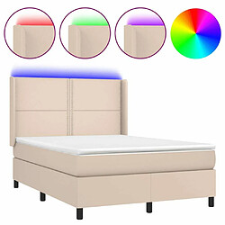 Sommier à lattes et matelas LED,Cadre à lattes de lit pour Adulte Cappuccino 140x190 cm -MN26014