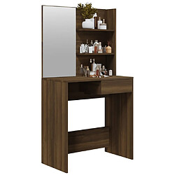 Avis vidaXL Coiffeuse avec miroir Chêne marron 74,5x40x141 cm