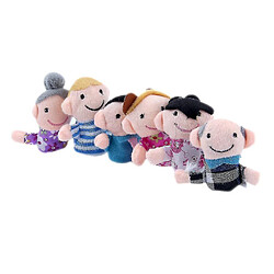 Avis Universal 6pcs kids peluche tissu jeu jeu apprenez l'histoire de la famille des mariages doigts de famille jouets