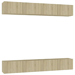 vidaXL Meubles TV 4 pcs Chêne sonoma 100x30x30 cm Bois d'ingénierie