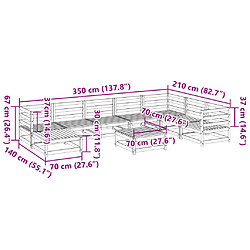 vidaXL Salon de jardin 9 pcs bois massif sapin de douglas pas cher