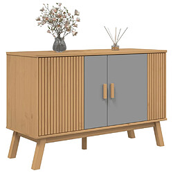 Acheter vidaXL Buffet OLDEN gris et marron 114x43x73,5 cm bois massif de pin