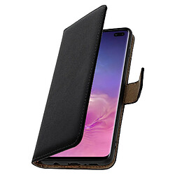 Avizar Housse Samsung Galaxy S10 Plus Etui Portefeuille Cuir Support Vidéo - Noir