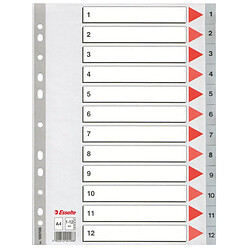 Séparateurs Esselte Numéroté Gris A4 12 Volets (10 Unités)