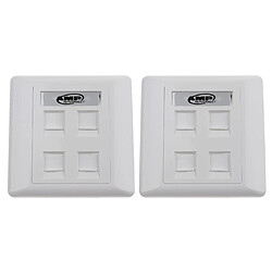 2x Plaque Frontale De Prise Murale De Données Quadruple Prise Réseau Ethernet RJ45 / RJ11 à 4 Ports