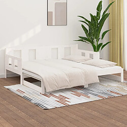 Avis vidaXL Lit coulissant sans matelas blanc 2x(90x190) cm