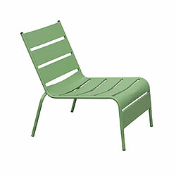 Mes Fauteuil relax de jardin en métal avec repose pieds vert - BACA