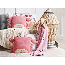 Beliani Lot de 2 coussins JARGALLI Coton 35 x 35 cm Pour enfants Rose