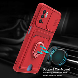 Coque en TPU anti-rayures avec béquille, porte-carte et glissière pour appareil photo rose pour votre Xiaomi Redmi Note 10 5G