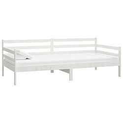 vidaXL Lit de jour sans matelas blanc bois de pin massif 90x200 cm