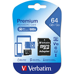 Carte Mémoire Micro SD avec Adaptateur Verbatim 44084