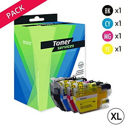 Pack 4 cartouches compatibles Brother LC3213VALDR marque Toner Services