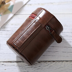 Wewoo Housse Étui pour Objectif appareil photo café DSLR Camera Lens, taille: 11 * 8 * 8 cm Petit à lentilles ZippeRouge PU Leather Pouch Box