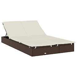 Acheter vidaXL Transat 2 places avec toit pliable marron 213x118x97 cm