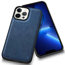 Coque en TPU + PU anti-rayures, anti-empreintes digitales, rétro pour votre iPhone 13 Pro Max 6.7 pouces - bleu