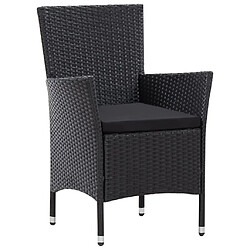 Ensemble salle à manger de jardin 9 pcs,Table et chaise à dîner d'extérieur Résine tressée Noir -MN76657 pas cher