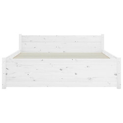 Maison Chic Lit adulte - Lit simple Cadre de lit,Structure du lit Contemporain Blanc Bois massif 120x200 cm -MN17167 pas cher