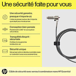 HP Essential Nano Combination cable lock pas cher