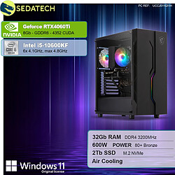 Sedatech PC Gamer • Intel i5-10600KF • RTX4060Ti • 32Go RAM • 2To SSD M.2 • Windows 11