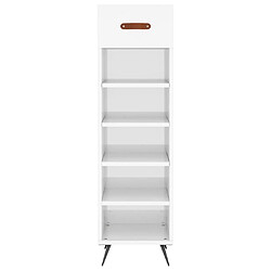 Acheter Maison Chic Armoire à chaussure 30x35x105 cm,Meuble à Chaussures Blanc brillant Bois ingénierie -MN49140