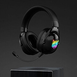 Universal Casque de paris, oreille de chat, câble, PC, gamer, casque stéréo, casque avec tête lumineuse MIC RGB |(Le noir)